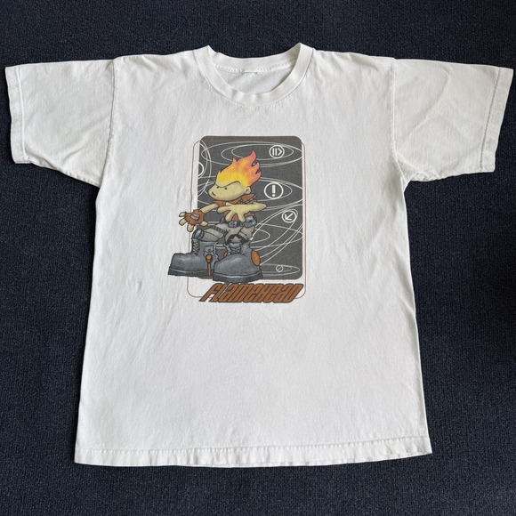 Source Unknown Other - Vintage Y2K JNCO Flamehead Shirt Mens Medium White Cartoon Character Tee T-Shirt